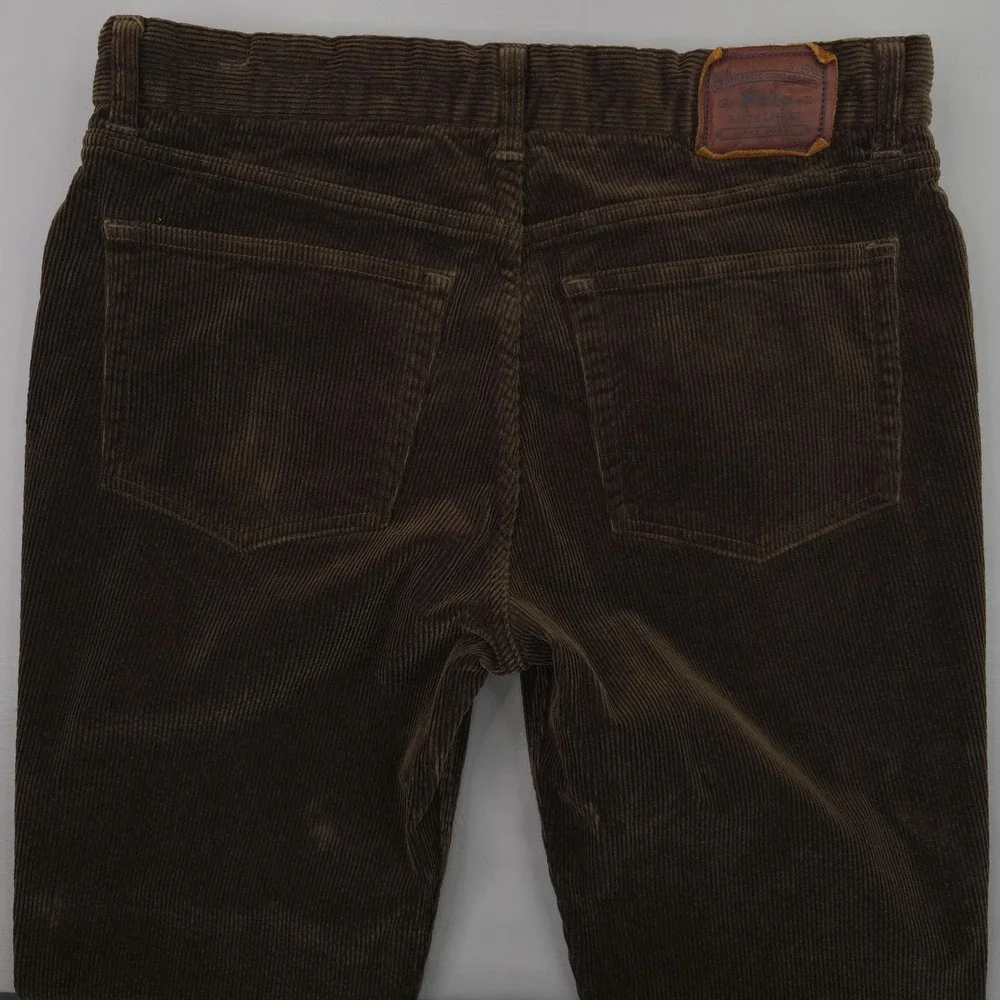 Polo Ralph Lauren Corduroy Chino Pants Mens 34x30 Brown 5 Pocket Stretch